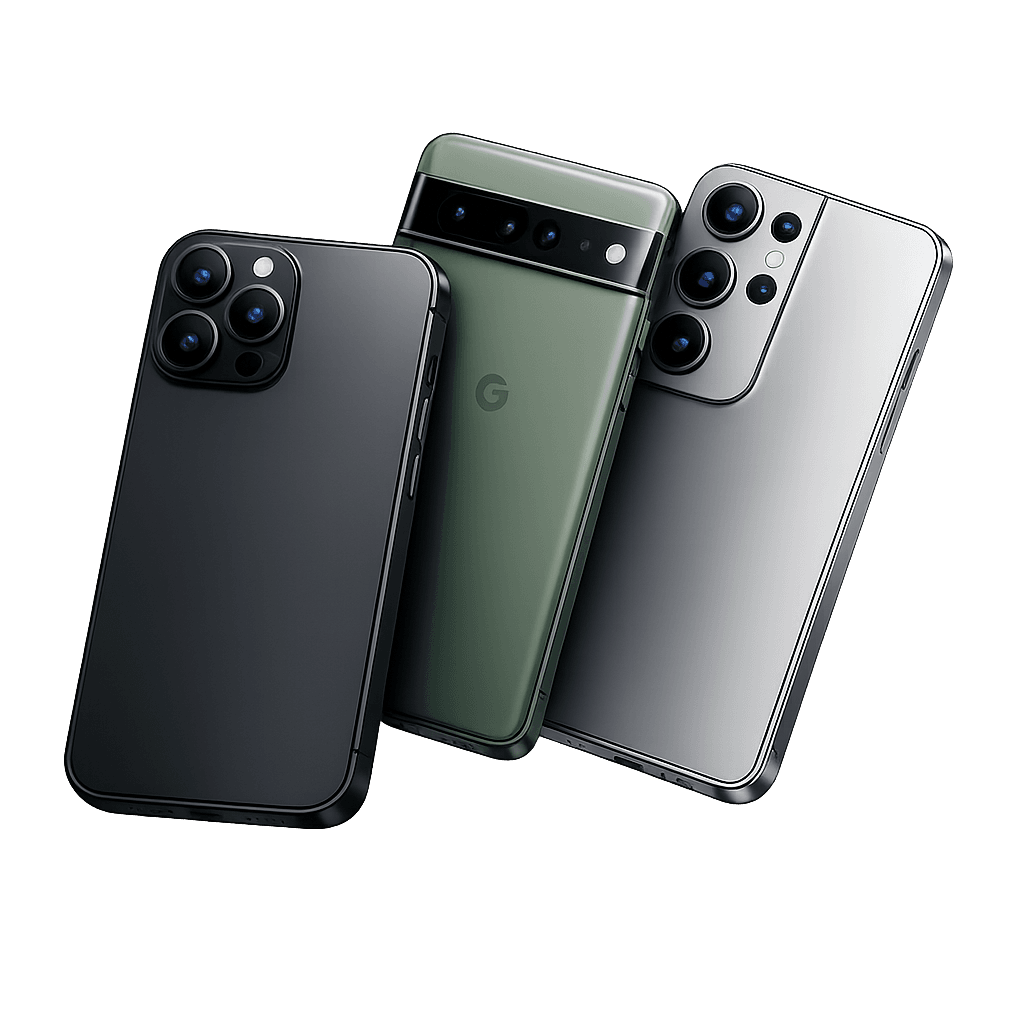 Illustration de plusieurs smartphones